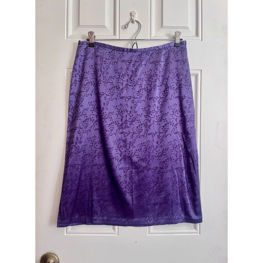 Vintage Express purple floral skirt medium whimsigoth 90s